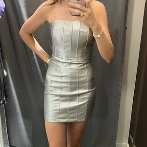 En Saison Silver Leather Dress
